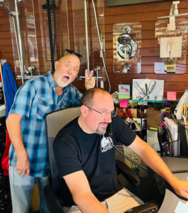 Boden Plumbing founder Terry Boden and his son Casey Boden in Sonoma office. 